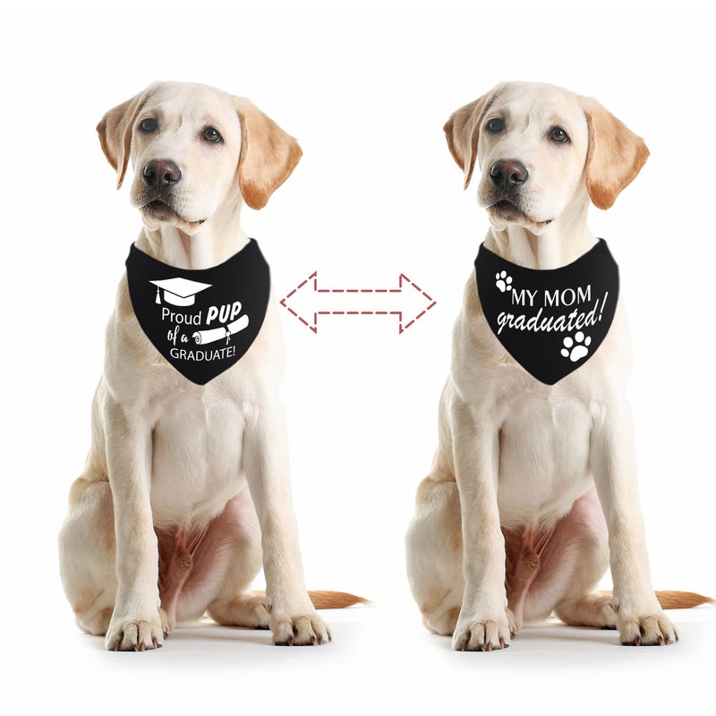 Whaline 2 Pack Graduation Dog Bandana Reversible Doggy Graduation Cap Triangle Bibs Adjustable Pet Kerchief Scarf Outfit Costume Washable Neckerchief for Dog Cat Everyday Wear Party Accessories - Image 4